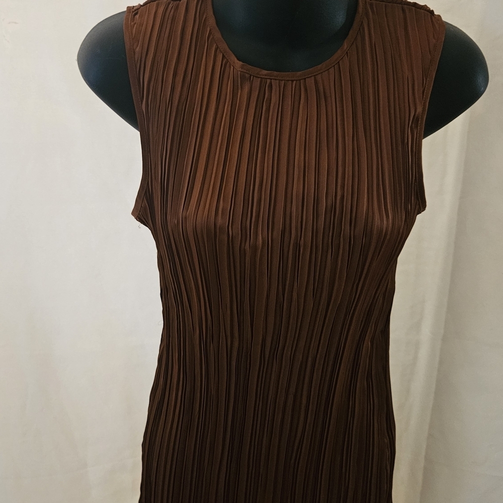 Kate & Mallory Brown Pleated Blouse
